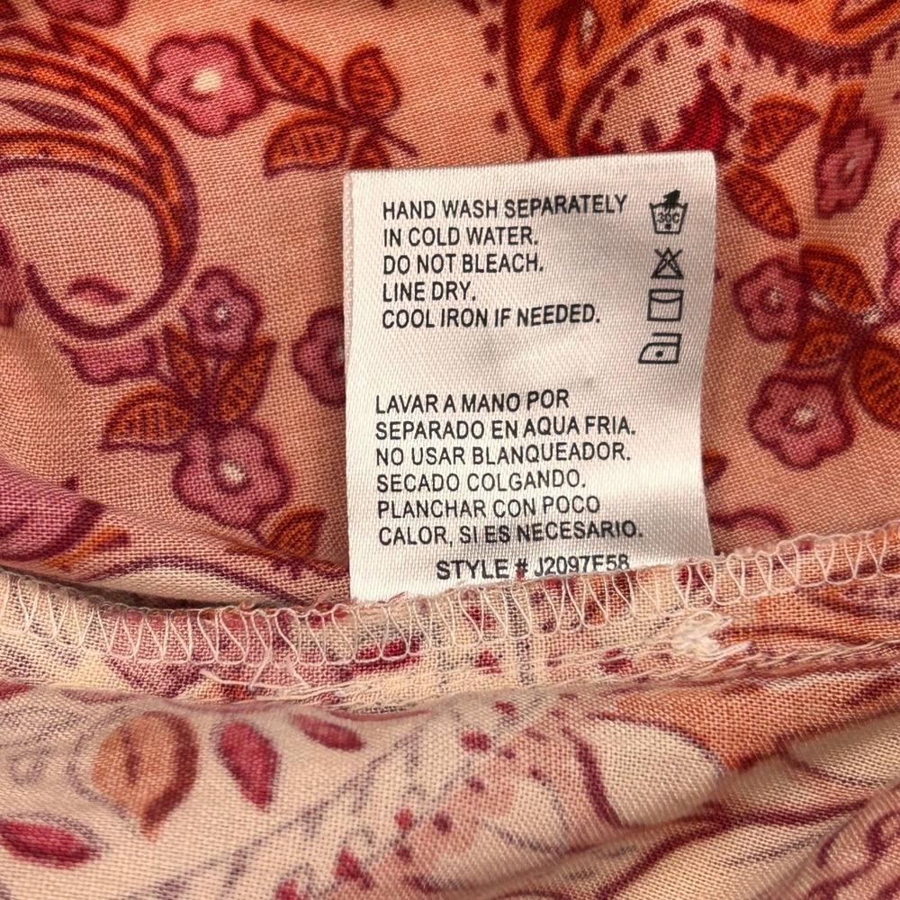 Patrons of Peace Boho Maxi Wrap Skirt L Orange Paisley Patchwork Festival Hippie - Picture 14 of 15